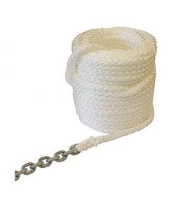NEW ENGLAND ROPES 5/8" X 250' Premium Nylon Megaplait-Chain Rode, White