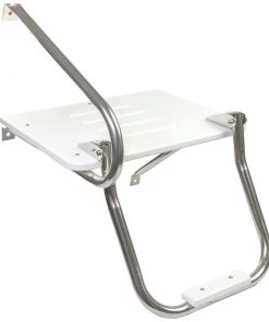 WHITECAP Poly Swim Platform with Ladder and Mounting Hardware for Boats with Outboard Motor