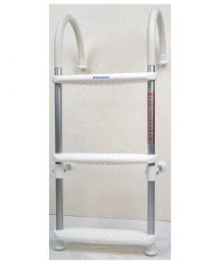 WEST MARINE 3-Step Gunwale-Mount Boarding Ladder, 11" Hook, White Steps