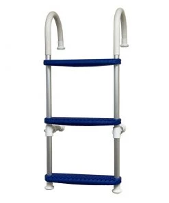 WEST MARINE 3-Step Gunwale-Mount Boarding Ladder, 7" Hook, Blue Steps